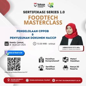 Mahasiswa Teknologi Pangan Telkom University Purwokerto Ikuti Sertifikasi HACCP & CPPOB