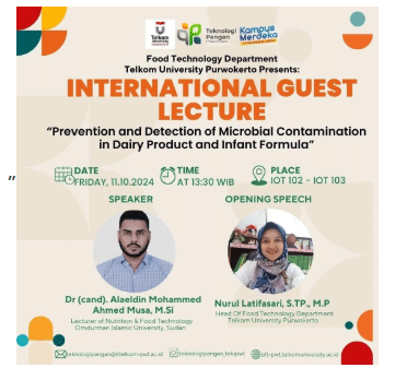 ternational Guest Lecture: “Prevention and Detection of Microbial Contamination in Dairy Product and Infant Formula”
